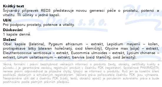 Příbalový leták - Cemio RED3 cps.90+15 dárek 2023 ČR