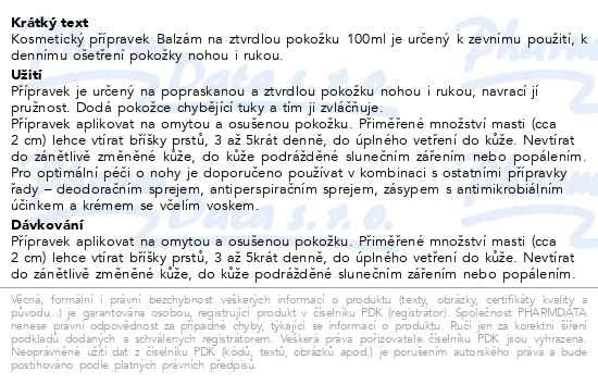 Příbalový leták - svorto 303 Balzám na ztvrdlou pokožku 100ml
