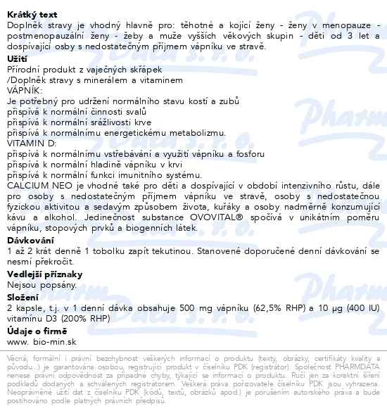 Příbalový leták - Biomin CALCIUM D3 NEO 90 tob.