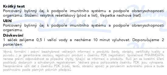 Příbalový leták - HERBEX Rakytník a třapatka (echinacea) n.s.20x3g