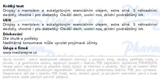 Příbalový leták - Pectol dropsy extra strong bez cukru 10ks