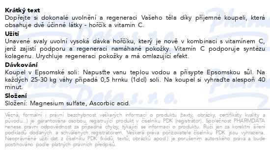 Příbalový leták - Allnature Epsomská sůl s vitamínem C 1000g