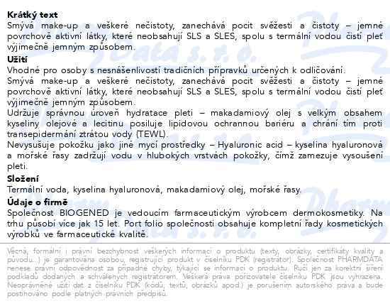 Příbalový leták - DERMEDIC H3 Krémový mycí gel 200ml