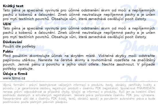 Příbalový leták - My friend čisticí pěna na textilní povrchy 300ml