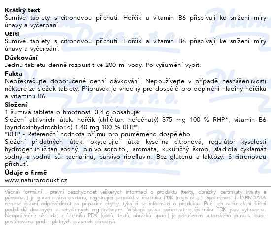 Příbalový leták - IQ Mag 375mg hořčíku+vit.B6 šumivé tablety 20ks