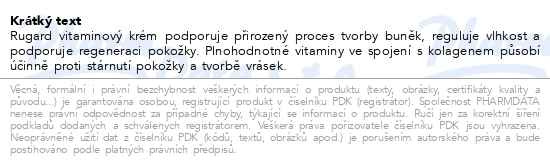 Příbalový leták - Rugard vitamin-creme 50ml