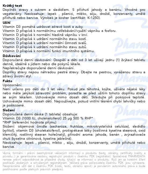 Příbalový leták - Solgar Vitamín D3 1000 IU tbl.100
