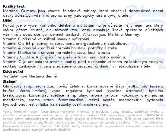 Příbalový leták - Marťánci Gummy Karol&Kvído Velikoonoce 50ks + tetovačky