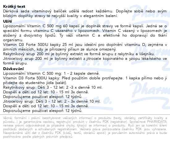 Příbalový leták - Allnature Vitamínová dárková sada