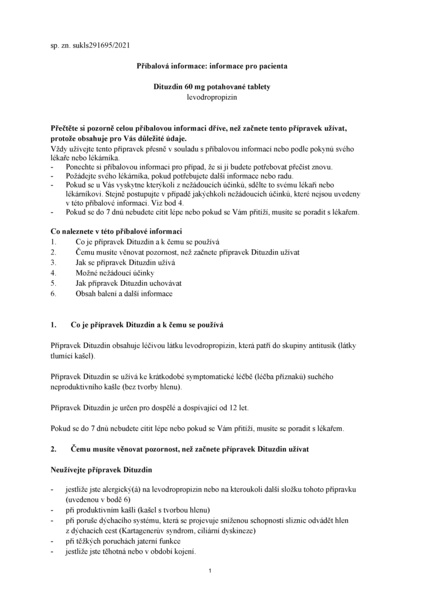 Příbalový leták (SUKL) - Dituzdin 60mg 10 potahovaných tablet
