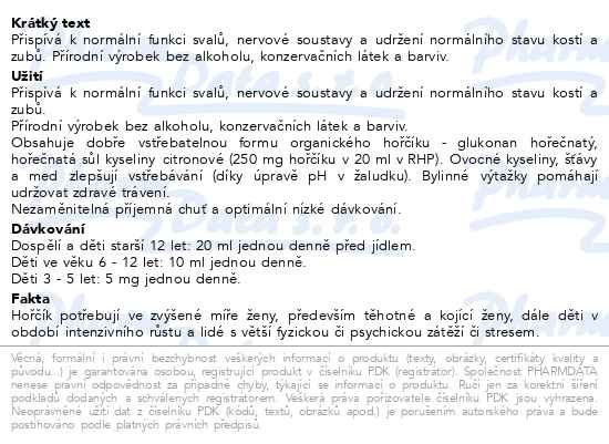 Příbalový leták - Salus Floradix Magnesium 250ml