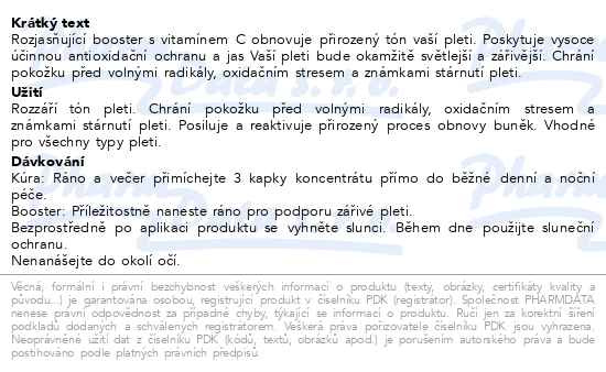 Příbalový leták - ISISPHARMA Geneskin rozjasň.booster s vit.C 10ml
