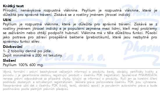 Příbalový leták - Edenpharma Psyllium 120+30