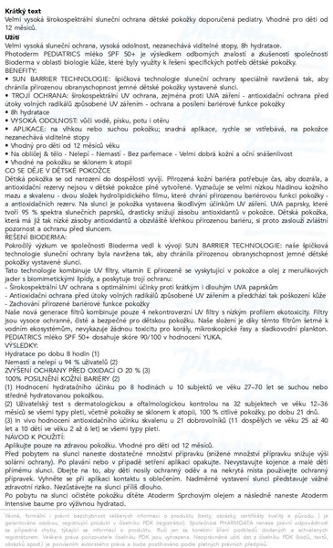 Příbalový leták - BIODERMA Photoderm PEDIATRICS Lait SPF50+ 200ml