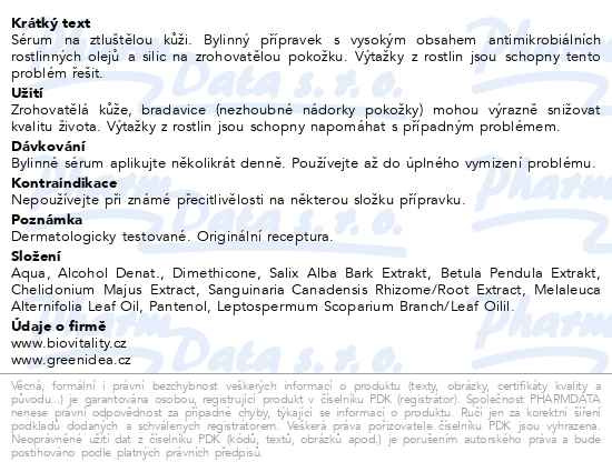 Příbalový leták - Biovitality Verrusol 8ml