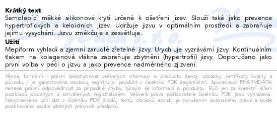 Příbalový leták - Mepiform samolepící krytí nesterilní 4x30cm 5ks
