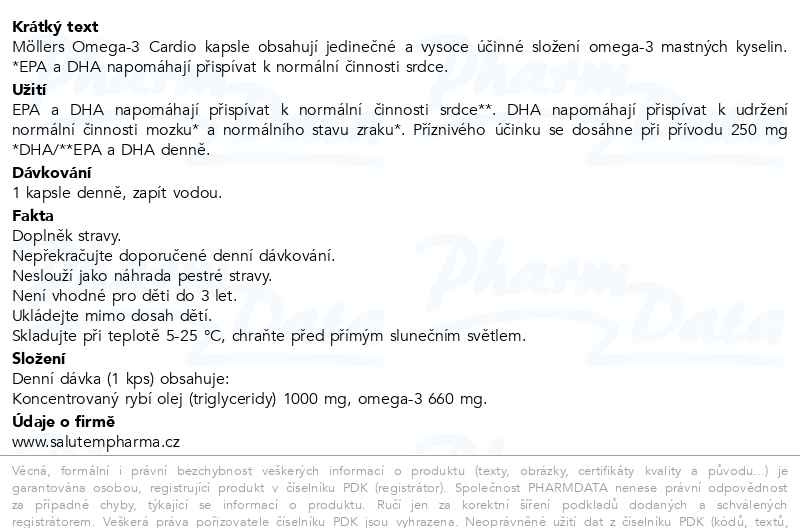 Příbalový leták - Mollers Omega 3 Cardio 60 kapslí