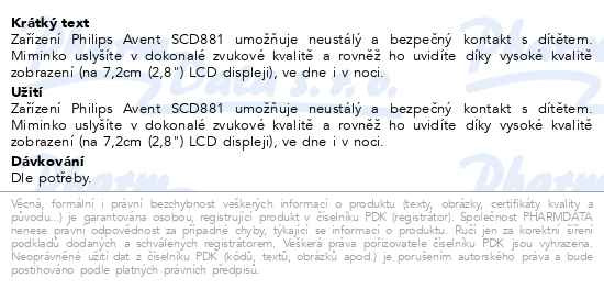 Příbalový leták - Philips AVENT Baby video monitor SCD881/26