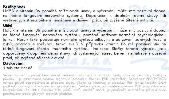 Příbalový leták - Biotter Hořčík 125mg s vitamínem B6 tbl.50