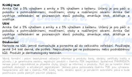 Příbalový leták - Biotter ARNICA gel na modřiny 50g