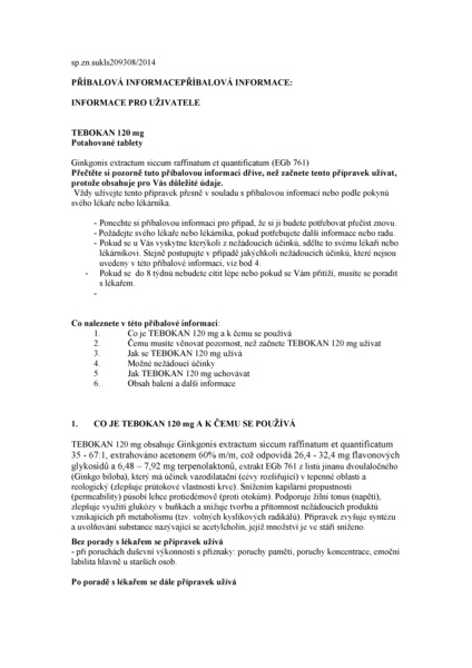 Příbalový leták (SUKL) - Tebokan 120mg por.tbl.flm. 30x120mg