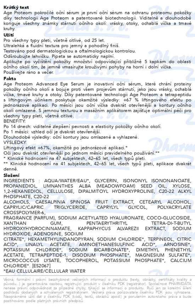 Příbalový leták - ESTHEDERM Age Proteom oční sérum 15ml