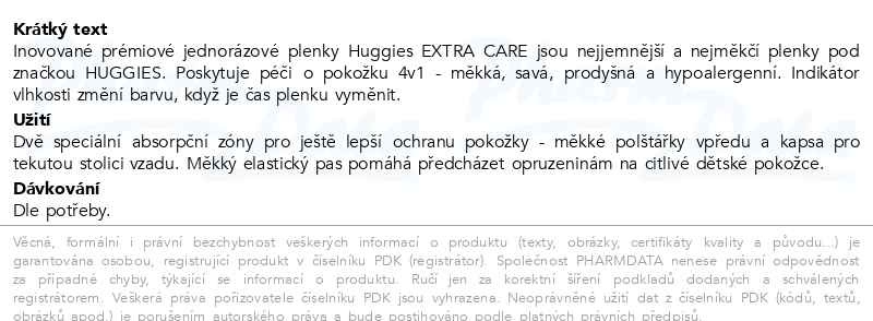 Příbalový leták - HUGGIES extra care 4 8-16kg 33ks
