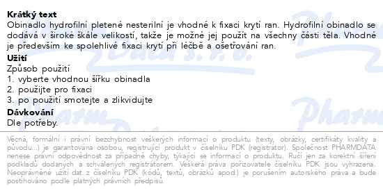 Příbalový leták - Hartmann Hydrofilní neelastické obinadlo 6cmx5m 1ks