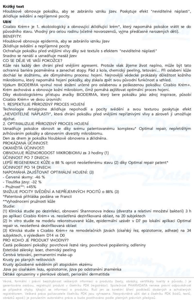 Příbalový leták - BIODERMA Cicabio krém+ 40ml