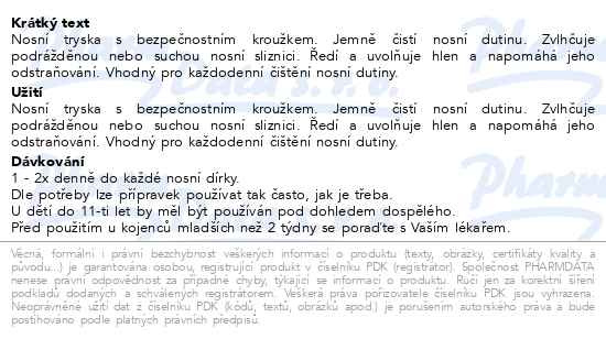 Příbalový leták - Otrivin Natural Baby sprej 100ml