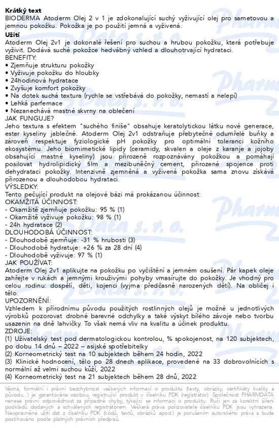 Příbalový leták - BIODERMA Atoderm olej 2v1 150ml