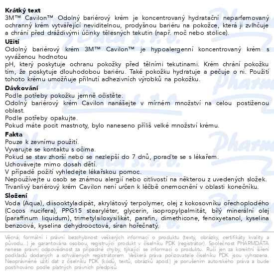 Příbalový leták - 3M Cavilon Ochranný bariérový krém 92g