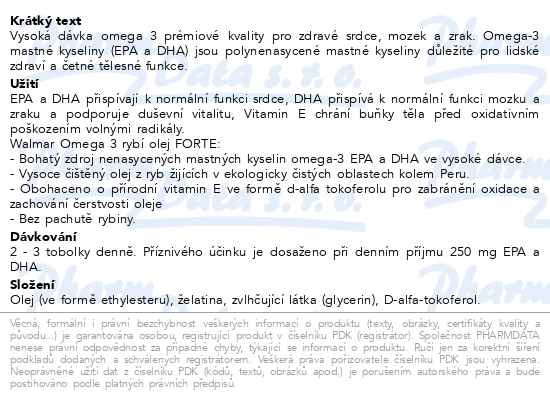 Příbalový leták - Walmark Omega 3 Forte 130+65 tobolek