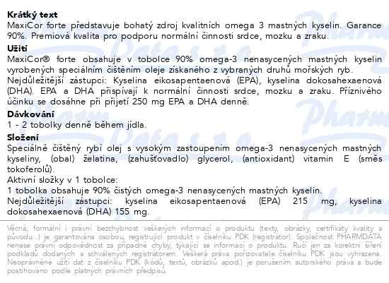 Příbalový leták - MaxiCor Forte Omega-3 Premium 90 tablet