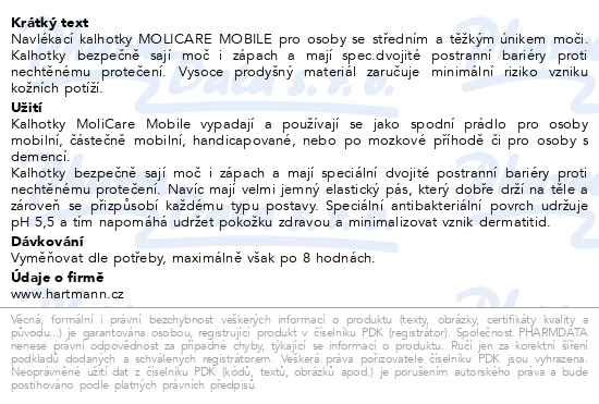 Příbalový leták - MOLICARE MOBILE 5 kapek, velikost M 14ks