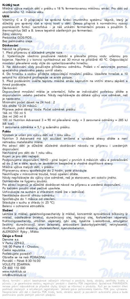Příbalový leták - Nutrilon Advanced 3 2x500g