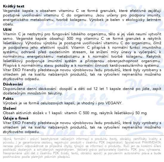Příbalový leták - Vitar EKO Vitamin C 500 mg postupným uvolňováním 60 kapslí