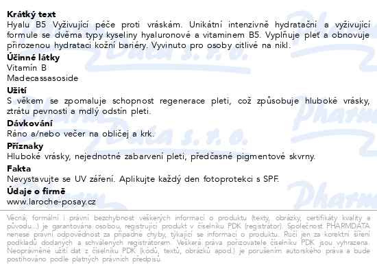 Příbalový leták - LA ROCHE-POSAY HYALU B5 Vyživující péče 40ml