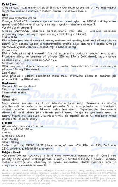 Příbalový leták - ADVANCE Omega 90 kapslí