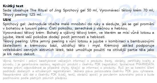 Příbalový leták - Rituals The Ritual of Jing set 2025