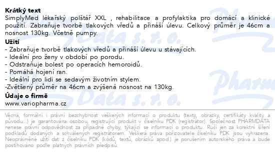Příbalový leták - SimplyMed Lékařský vzduchový polštář XXL 1ks