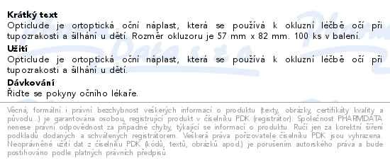 Příbalový leták - 3M Opticlude Oční okluzor Maxi 57x82mm 100ks