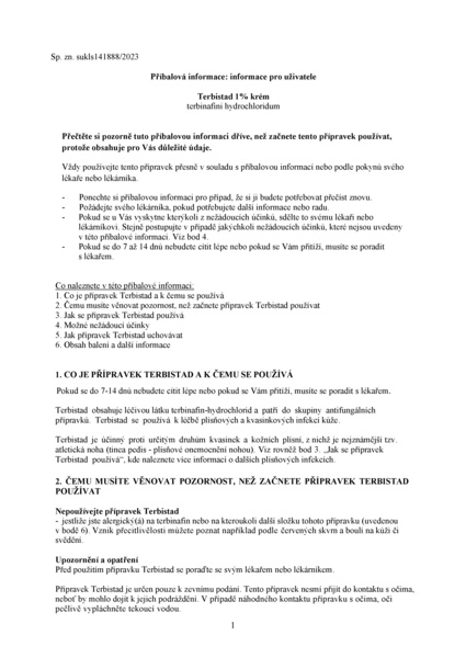 Příbalový leták (SUKL) - Terbistad 1% krém drm.crm.1x15g