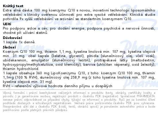 Příbalový leták - GS Koenzym Lipo Q10 100mg XXL 60+20 kapslí