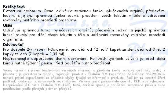 Příbalový leták - Renol bylinný koncentrát 30 ml