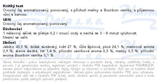 Příbalový leták - Megafyt Malinová láska 10x2g
