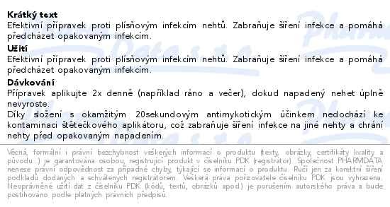 Příbalový leták - FungeX Pero na mykózu nehtů 4ml