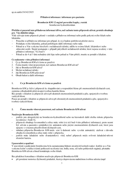 Příbalový leták (SUKL) - Bromhexin KM 12mg/ml por.gtt.sol.30ml
