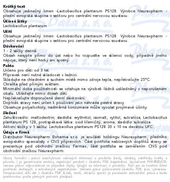 Příbalový leták - NeuraxBiotic Spectrum sáčky 30x1.1g