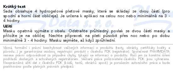 Příbalový leták - Biodance hydratační maska s niacinamidem 4x34g